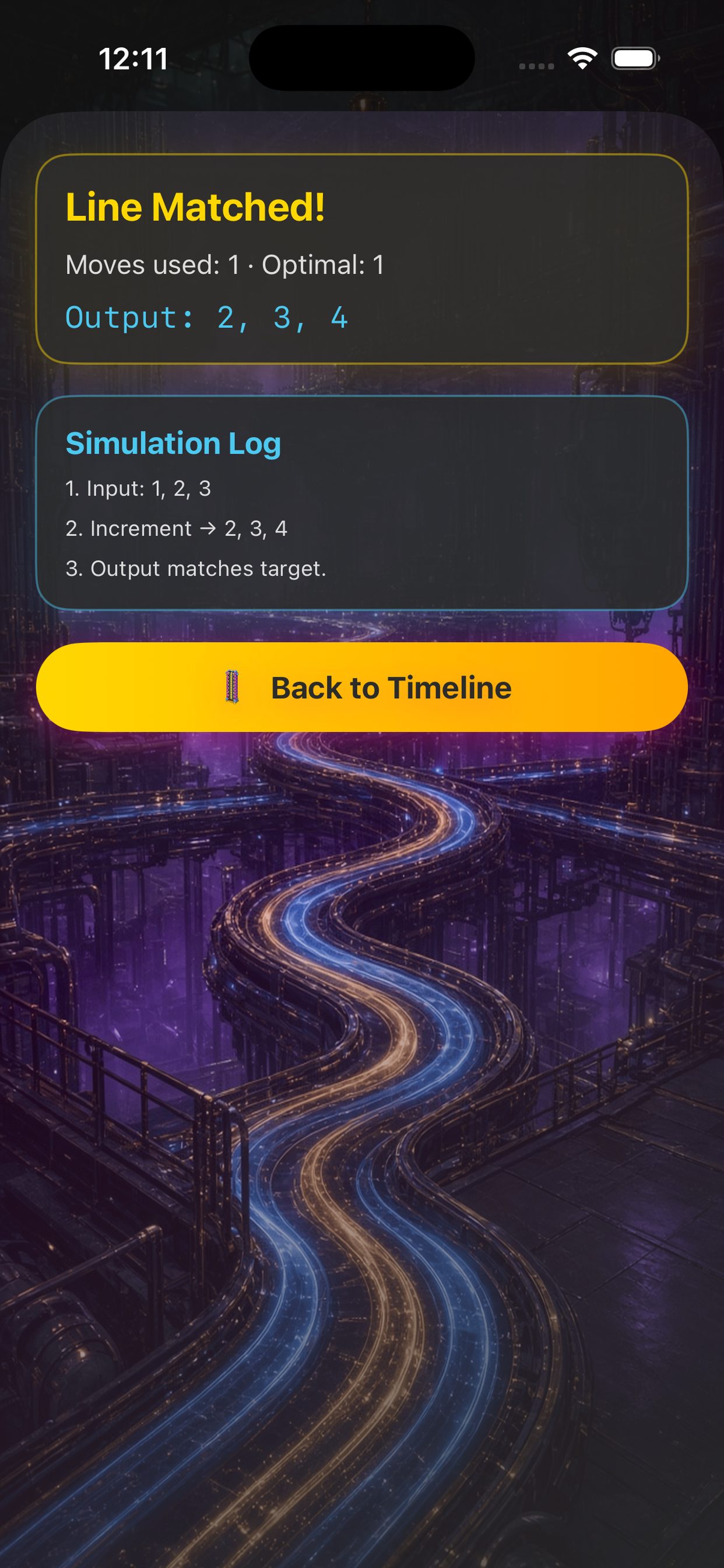 Factory run simulation view